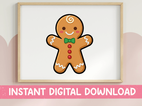 Adorable Holiday Cheer: The Kawaii Gingerbread Man Sticker