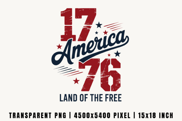 America 1776 Land of the Free Design