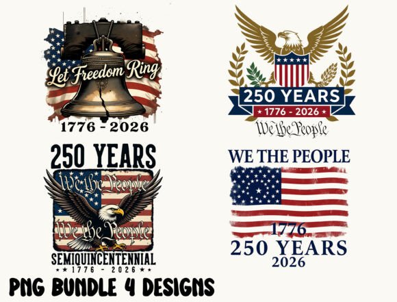 America PNG Bundle: High-Quality Designs for the Semiquincentennial