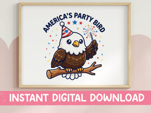 America's Party Bird Eagle Branch Design: Patriotism with a Playful Twist