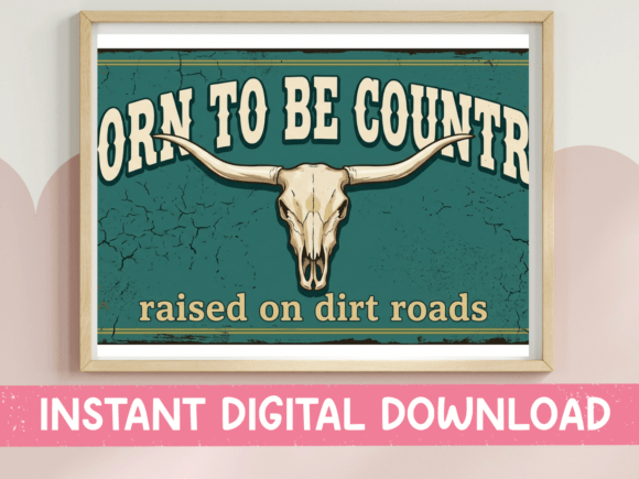 Born to Be Country: A Longhorn Design with Grit and Soul