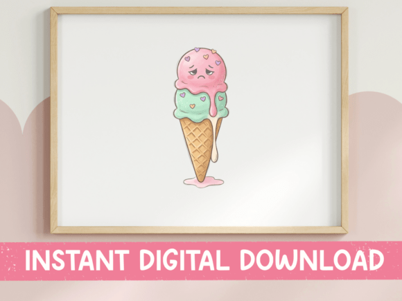 Charm in Every Scoop: The Cute Kawaii Ice Cream Cone Design
