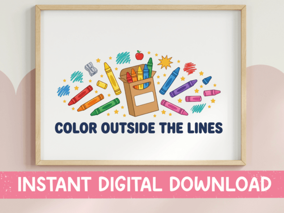 Color Outside the Lines Crayon Design