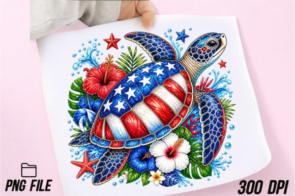 Colorful Sea Turtle Tropical Patriotic: A Designer's Guide