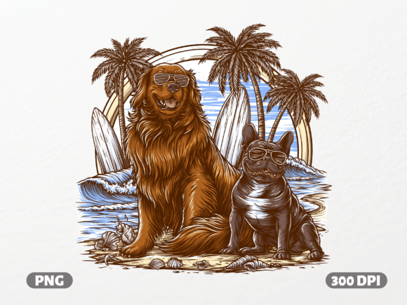 Cool Dogs Summer Beach PNG: Capture Effortless Summer Vibes