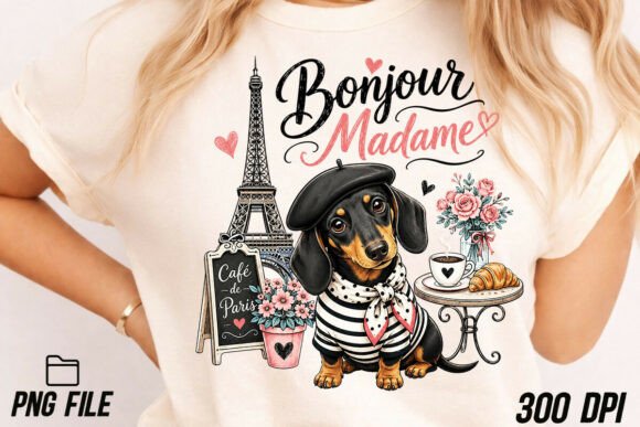 Dachshund French PNG Sublimation: A Parisian Design Asset