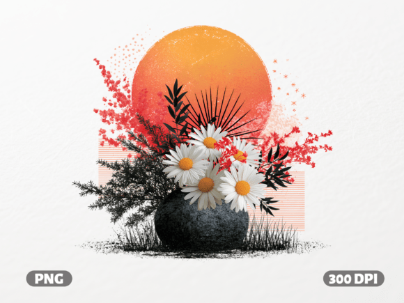 Daisy Floral Sunset Vase PNG: A Designer's Guide