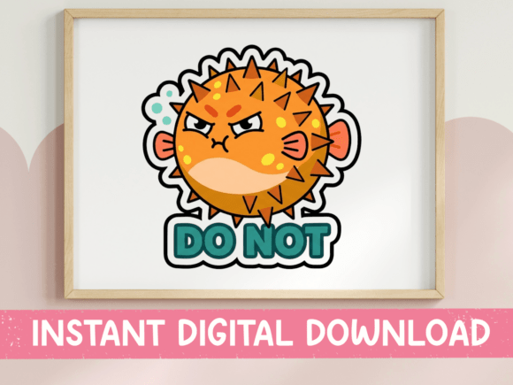 Do Not Angry Pufferfish Sticker: Your Kawaii Warning System