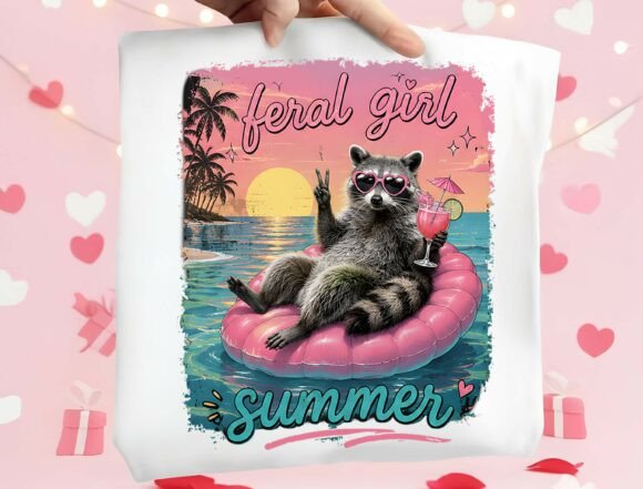 Feral Girl Summer Raccoon PNG: Capturing the Ultimate Summer Vibe
