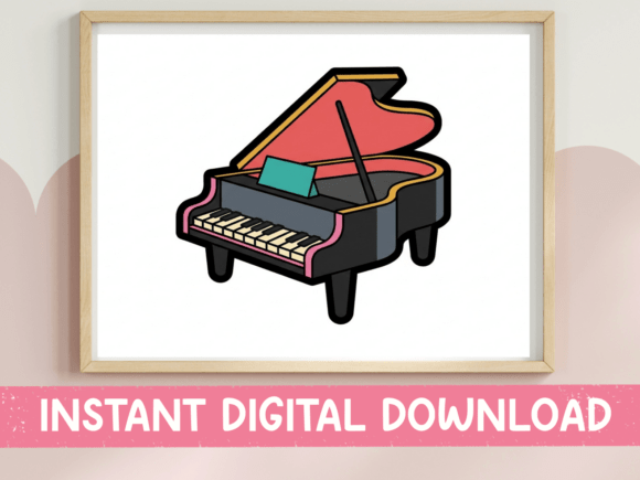 Grand Piano Cartoon Clipart: A Designer's Melodic Asset