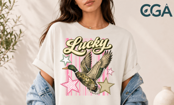 Lucky Duck Vintage Retro Camo Pun Png: A Playful Asset for Modern Design