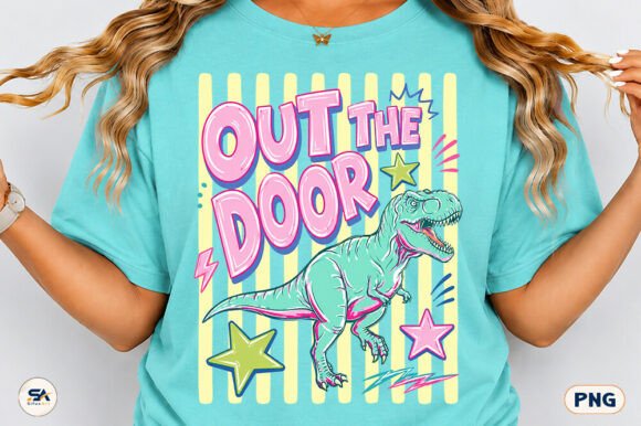 Out the Door Dinosaur PNG Stripes Design: A Creative Asset Review
