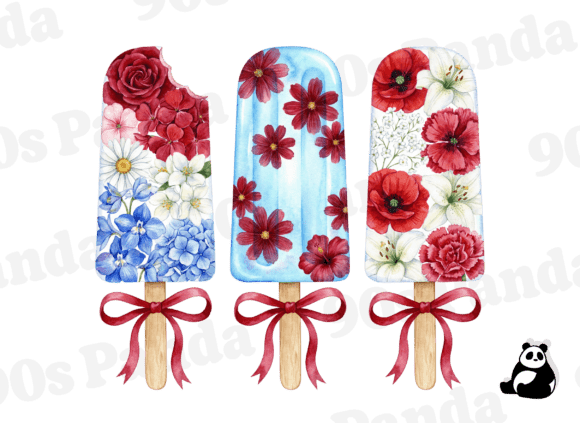 Patriotic Popsicle Ice Cream Summer PNG: A Sweet Design Asset