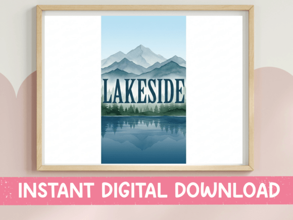 Serene Mountain Reflections: A Modern Design Asset for Outdoor Brands