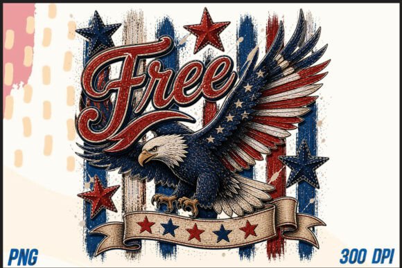 Stripe American Eagle PNG: A Patriotic Design Asset for Independence Day Projects