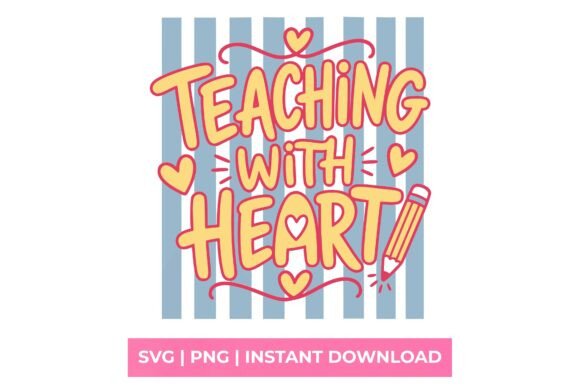 Teaching with Heart Retro Pencil SVG: A Designer's Toolkit Essential